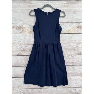 Madewell 1937 Sleeveless Fit and Flare‎ Knit Dress Women's Size Small Navy Blue